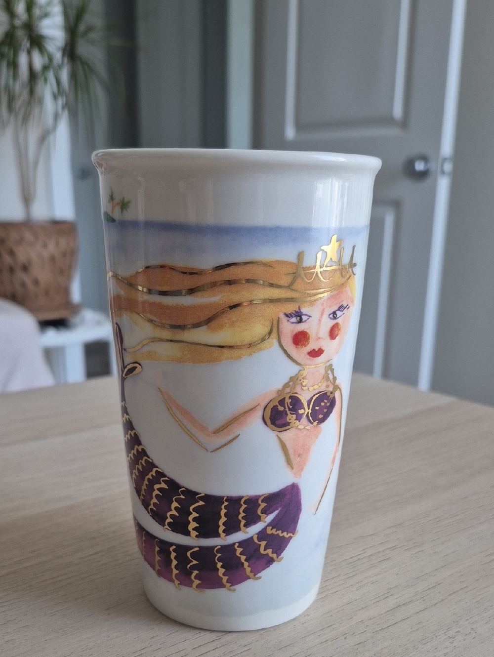 Starbucks White Ceramic Cup with Black Logo